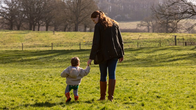 Family walk at Coughton Court